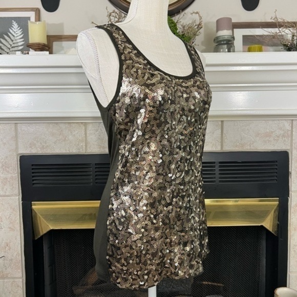 Michael Michael Kors Sequined Tank Top in Army Green - Picture 5 of 14